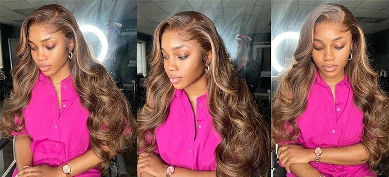 4/27 Highlight Brazilian Body Wave PrePlucked Transparent Lace Wig