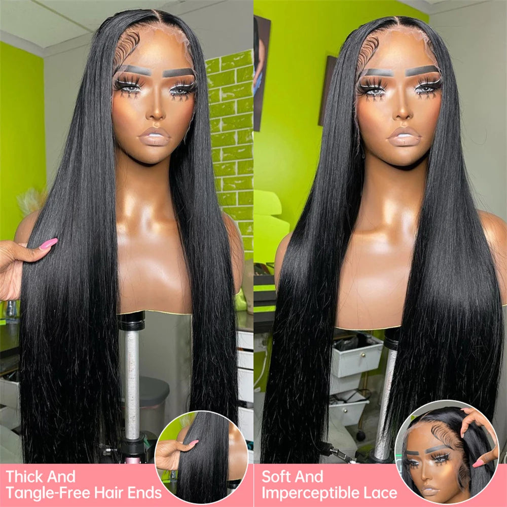 360 HD Lace Frontal Wig 13x6 Transparent Lace Bone Straight Brazilian Remy Human Hair Wigs