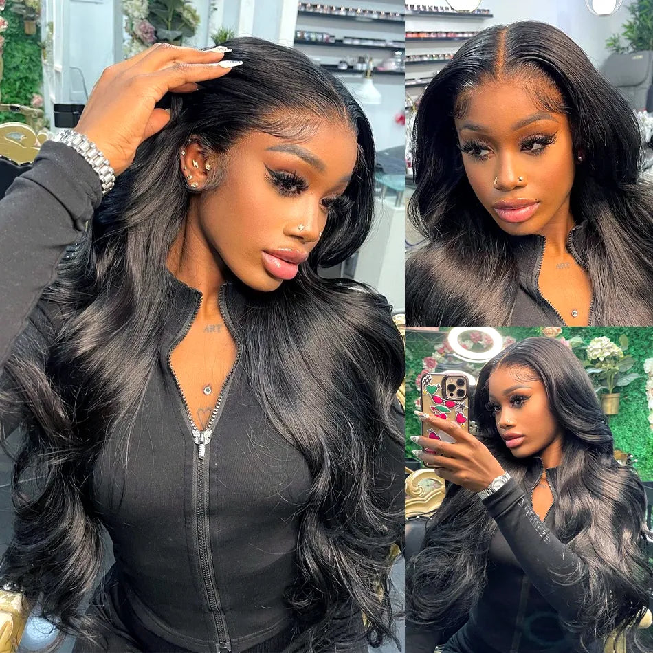 Brazilian Body Wave Pre-Plucked Transparent Lace Front Wigs